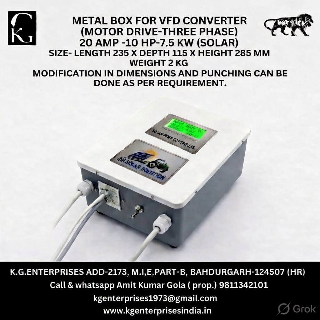 METAL BOX FOR VFD CONVERTER (MOTOR DRIVE-THREE PHASE ) 20 AMP-10 HP-7.5 KW