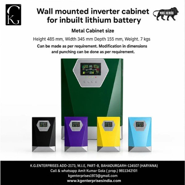 WALL-MOUNTED INVERTER CABINET (SOLAR) 12VOLT 100 AH-1KW
