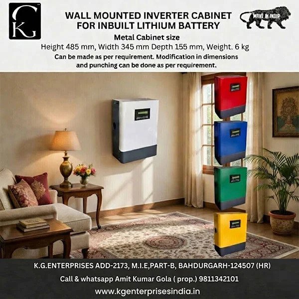 WALL-MOUNTED INVERTER CABINET (SOLAR) 12VOLT 100 AH-1KW PRO