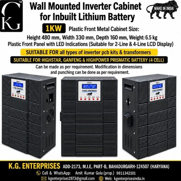 PLASTIC FRONT INVERTER CABINET-WALLMOUNT-1KW - BLACK